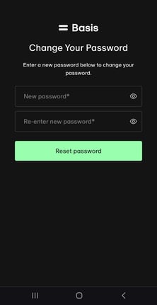 TA Change PW screen